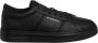 Emporio Armani Zwarte Leren Sneakers met Anatomische Rubberen Zool Black Heren - Thumbnail 1