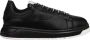 Emporio Armani Leren Vetersneakers met Rubberen Logo Black Heren - Thumbnail 1