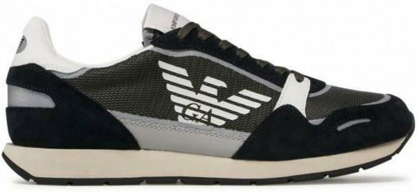 Emporio Armani Military Green Black Mesh Sneaker Groen Heren - Foto 3