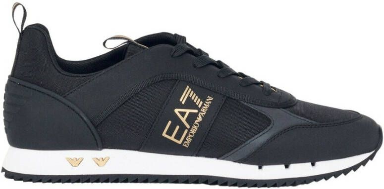 Emporio Ar i EA7 Zwarte Gouden Witte Sneaker Unisex Hardloopschoen Black