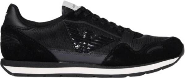 Emporio Armani Zwarte Logo Sneakers met Stijlvol Design Black Heren