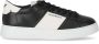 Emporio Armani Zwarte leren sneakers met witte contrastinzetten en logo-opschrift 43.5 Black Heren - Thumbnail 1