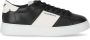 Emporio Armani Zwarte leren sneakers met witte contrastinzetten en logo-opschrift 43.5 Black Heren - Thumbnail 1