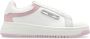 Emporio Armani Witte Roze Leren Sneaker met Metalen Adelaar Plaque White Dames - Thumbnail 4