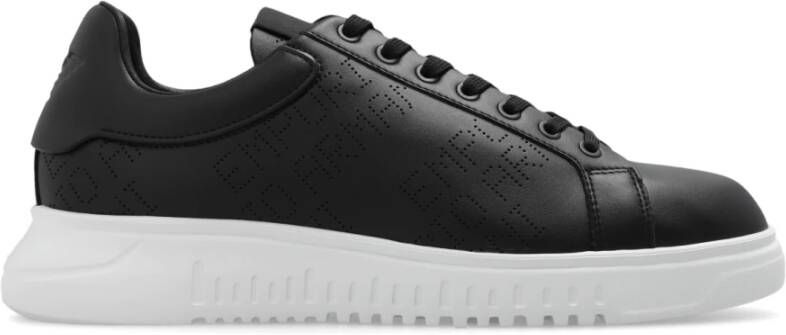 Emporio Armani Zwarte gesloten sneakers voor heren Black Heren