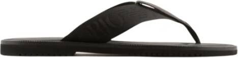 Emporio Armani Stijlvolle Slippers voor de Zomer Black Heren