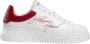 Emporio Armani Witte leren herensneakers met rood logo Multicolor Heren - Thumbnail 1