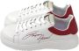 Emporio Armani Witte leren herensneakers met rood logo Multicolor Heren - Thumbnail 3