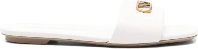 Emporio Ar i Witte Leren Sandalen met Open Neus