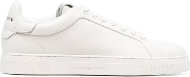 Emporio Ar i Witte Logo-Print Veterschoenen