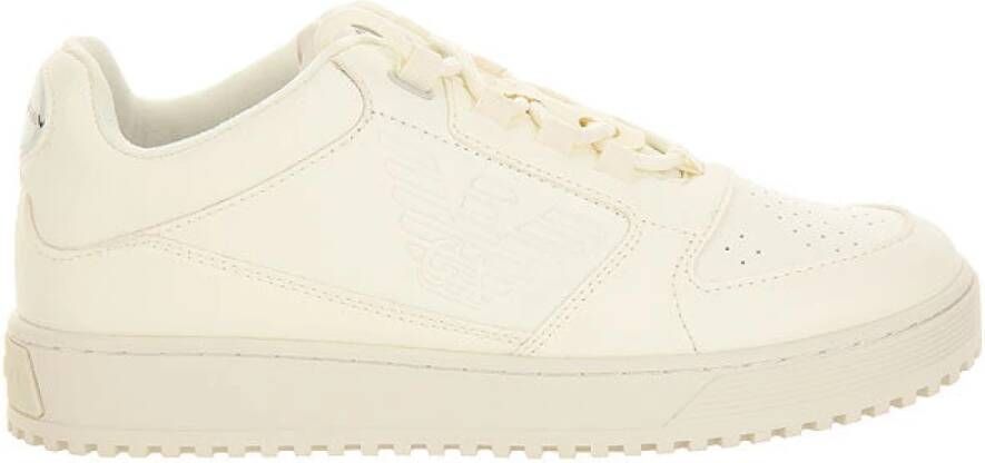 Emporio Armani Witte Sneakers met Iconische Adelaar White Heren