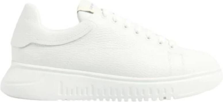 Emporio Armani Witte Sneakers met Logo Rubberen Zool White Heren