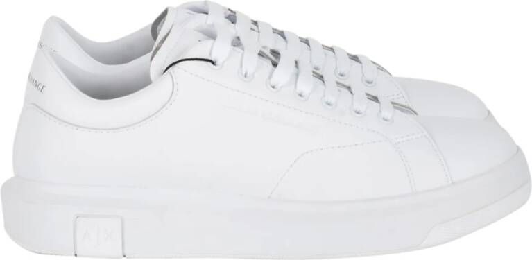 Armani Exchange Witte leren lage sneakers met logo detail White Heren - Foto 10