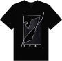 Emporio Armani Zwarte Adelaar Print Satijnen T-shirt voor Dames - Thumbnail 1