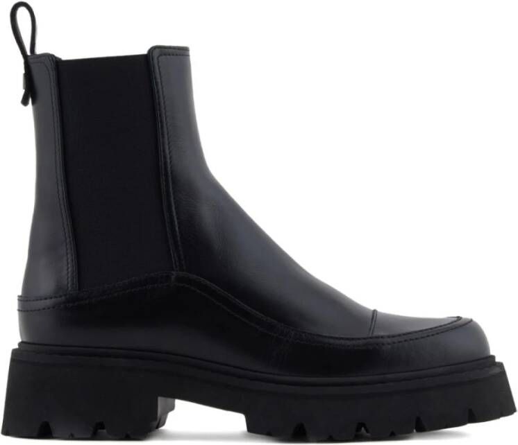 Emporio Ar i Zwarte Chelsea Boots met Plateauzool