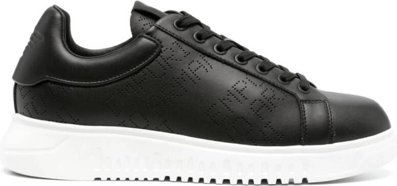 Emporio Armani Zwarte gesloten sneakers voor heren Black Heren