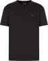 Emporio Ar i Zwarte Lyocell T-shirt met adelaarslogo - Thumbnail 1