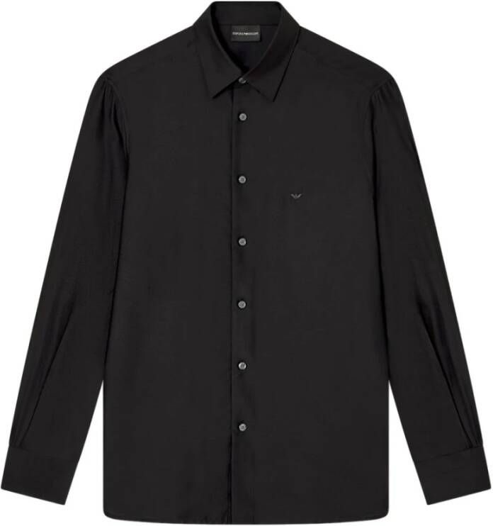 Emporio Ar i Zwarte Overhemd met Klassieke Kraag en Adelaarslogo - Foto 2