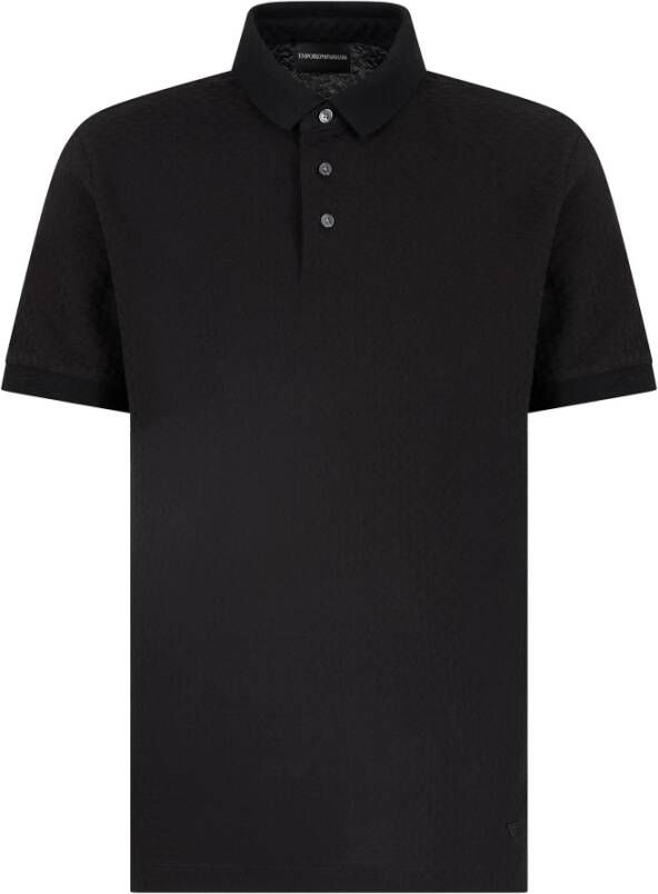 Emporio Ar i Zwarte Poloshirt met Adelaarborduursel