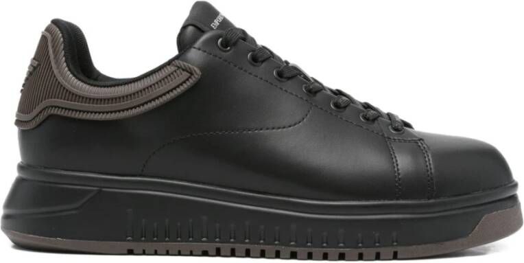 Emporio Ar i Zwarte Ribbelpaneel Sneakers