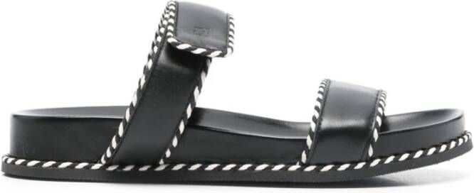 Emporio Ar i Zwarte Sandalen met Logodetail