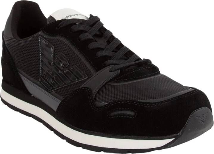 Emporio Armani Zwarte Logo Sneakers met Stijlvol Design Black Heren