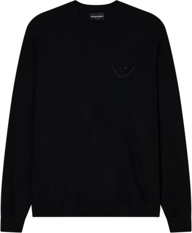 Emporio Ar i Zwarte wollen trui met adelaarslogo