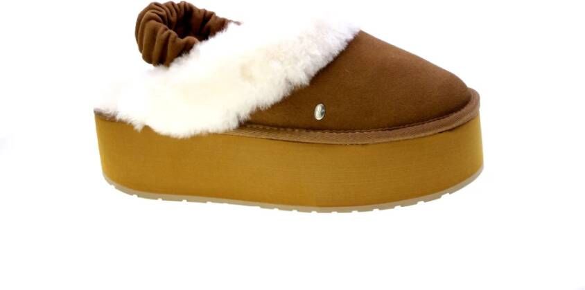 EMU Australia Mayberry Platform Slippers Chestnut Wo Beige Flat Shoes