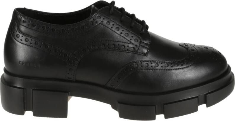 &Copenhagen Zwarte leren veterschoenen Black Dames