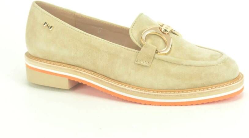 Enterprise Japan Beige Daim Moccasin Loafers Beige Dames