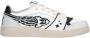 Enterprise Japan Leren sneaker met craquele inzetstukken Blue Heren - Thumbnail 4