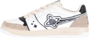 Enterprise Japan Leren sneakers met geperforeerde neus Wit Dames