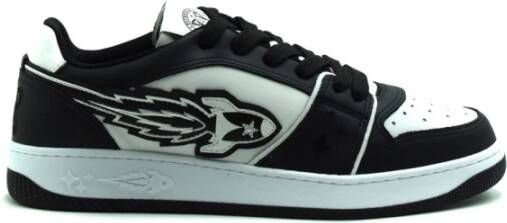 Enterprise Japan Rocket Ingedrukte Leren Sneakers Black Heren