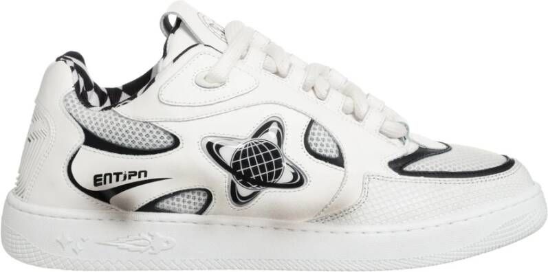 Enterprise Japan Leren Skater Sneakers met Rubberen Zool White Heren