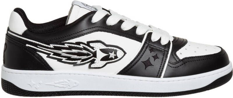 Enterprise Japan Rocket Ingedrukte Leren Sneakers Black Heren
