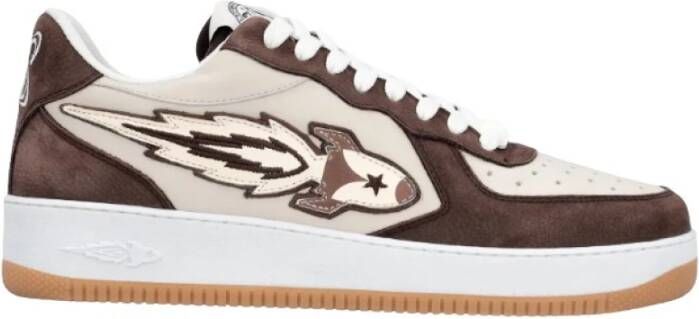 Enterprise Japan Urban Lage Sneaker Wit Donkerbruin