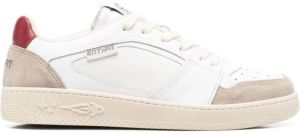 Enterprise Japan Witte Leren Sneakers met Geperforeerd Detail Wit Heren