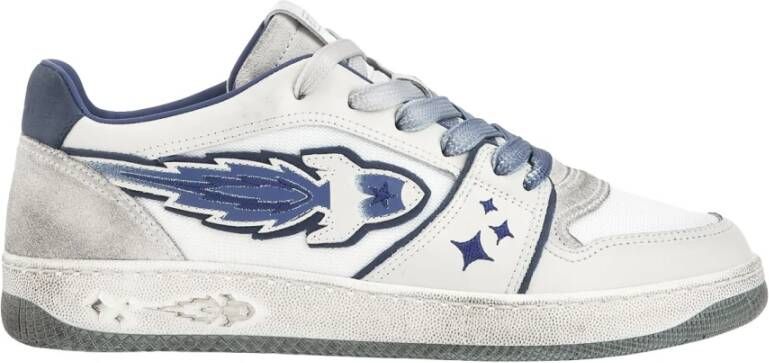 Enterprise Japan Witte Sneakers met Blauwe Details