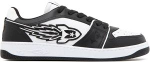 Enterprise Japan Zwarte en witte kalfsleren sneakers Zwart Heren
