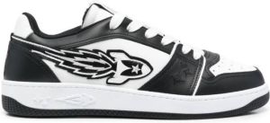 Enterprise Japan Zwarte Logo-Detail Leren Sneakers Zwart Heren