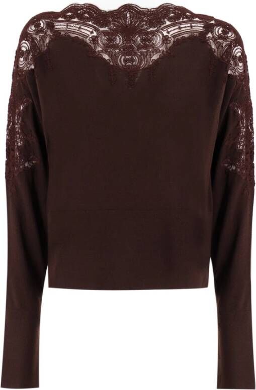 Er no Scervino Elegante Trui met Boot Hals van Kant