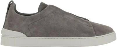 Ermenegildo Zegna Suede Slip-On Sneakers Gray Heren