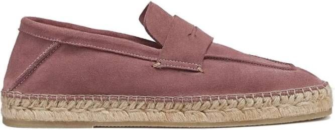 Ermenegildo Zegna Valencia Suede Espadrilles Pink Heren