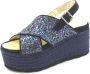 Espadrilles Blauwe Glitter Sneakers Blue Dames - Thumbnail 2