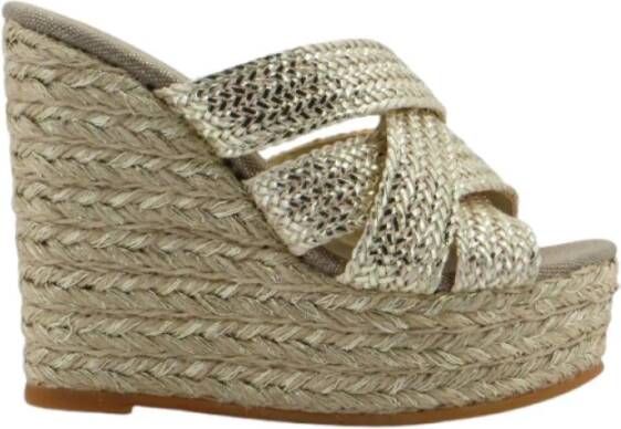 Espadrilles Geweven leren sleehak sandalen
