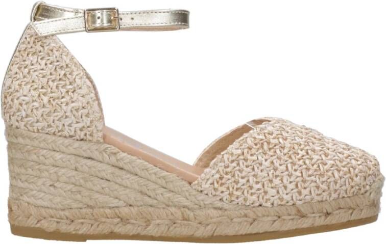 Espadrilles Gouden metallic sleehak sandalen