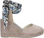 Espadrilles Leren Hakken Schoenen Lente Zomer Collectie Gray Dames - Thumbnail 1