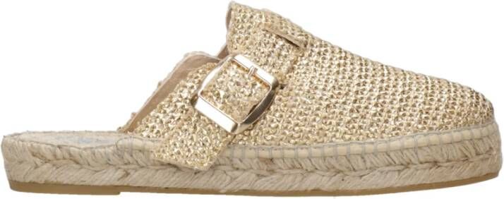 Espadrilles Metallic Grijze Sandalen met Gesloten Neus