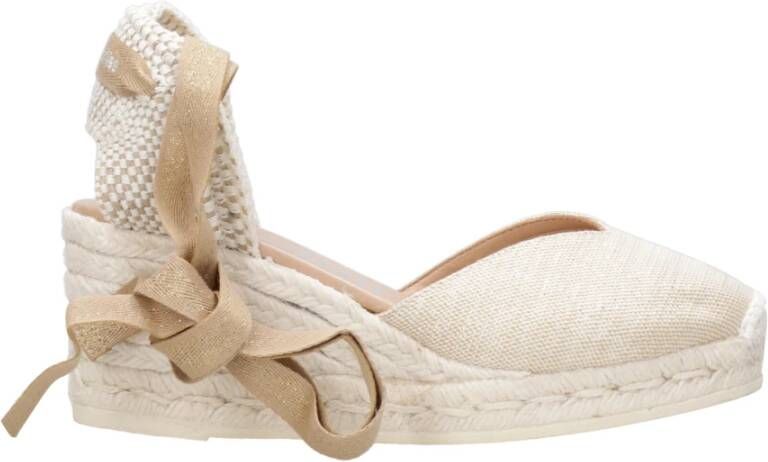 Espadrilles Natuurlijke Touw Sleehak Sandalen