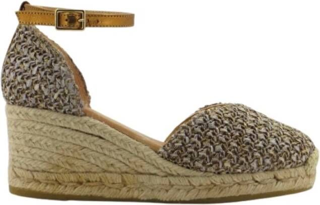 Espadrilles Raffia Sandalen met Enkelband